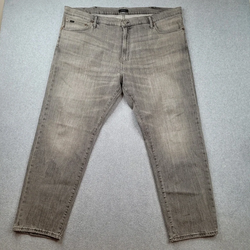 Polo Ralph Lauren Varick Slim Straight Mens 44x30 Gray Stretch Denim Jeans
